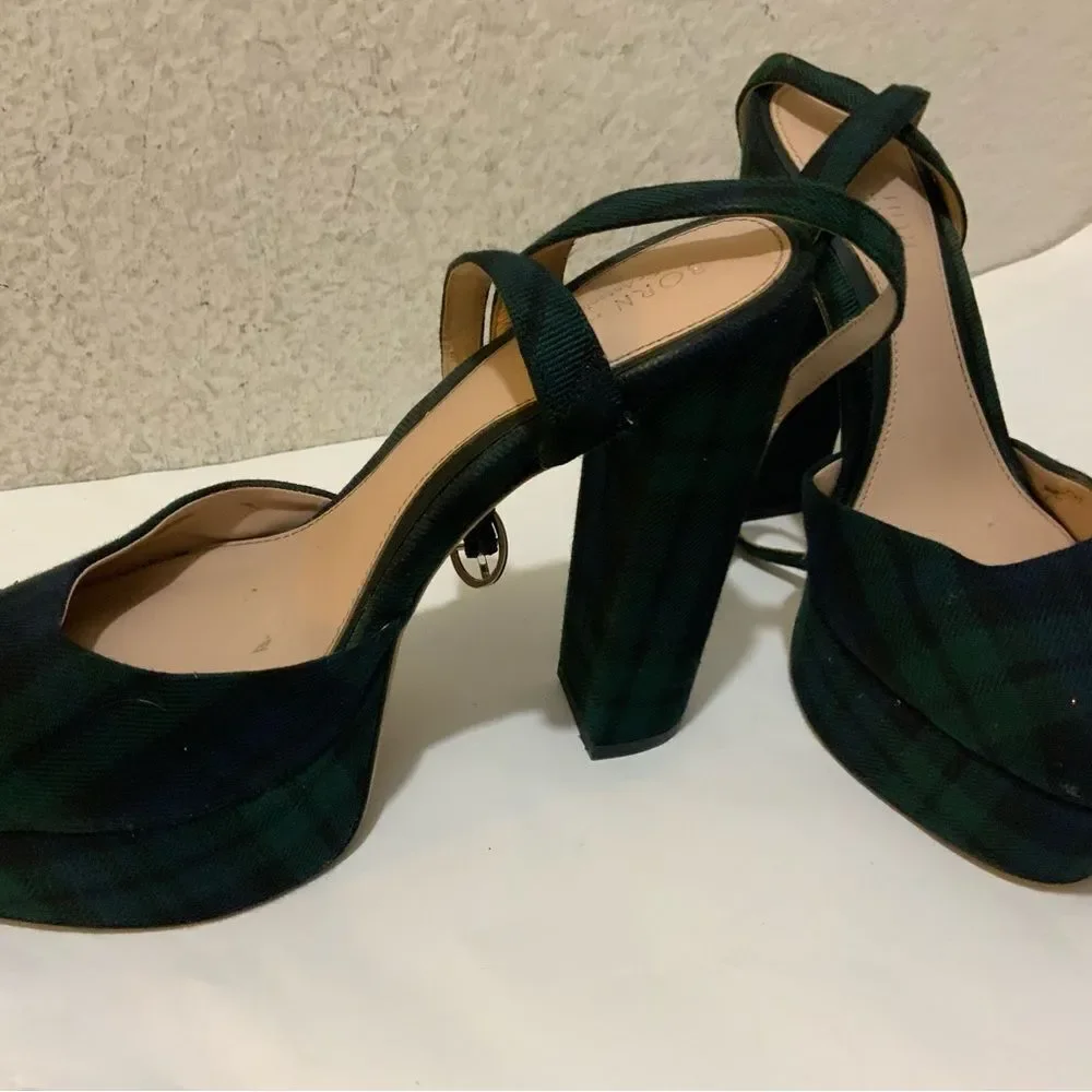 Antonio Melanix Born on Fifth Liv Tartan Plaid Closed Toe Platform Dress Pumps